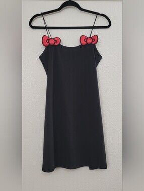 Dolls Kill x Hello Kitty Black Dress Red Bow Straps Women’s M